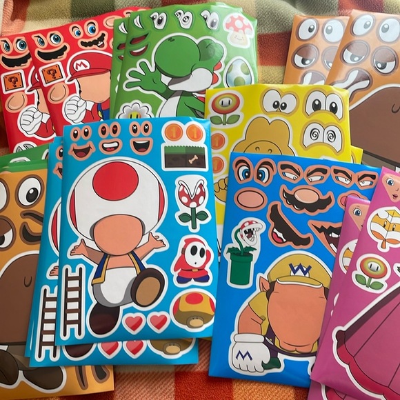 Other - Super Mario Make a Face Sticker‎ Sheet Bundle